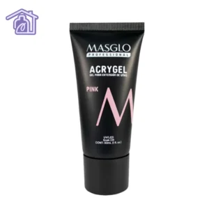 Tubo de Acrygel Masglo Professional de 30 ml tono Pink para construcción y extensión de uñas.