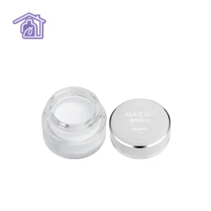 Pote de polvo acrílico Masglo de 5 g en tono blanco para construcción y decoración de uñas.