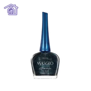 Frasco de esmalte de uñas Masglo línea tradicional color Precisa de 13,5 ml con acabado perlado de la gama verde.