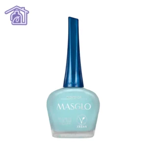 Esmalte tradicional Masglo color azul turquesa pastel con acabado brillante para manicure y pedicure profesional