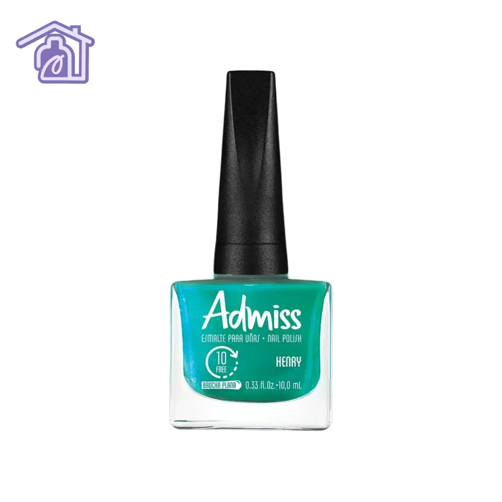 Frasco de esmalte de uñas Admiss línea tradicional color Henry de 10 ml con acabado cremoso.