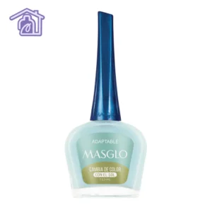 Frasco de esmalte de uñas Masglo línea tradicional color Adaptable de 13,5 ml con tecnología fotocromática que cambia de color con el sol.