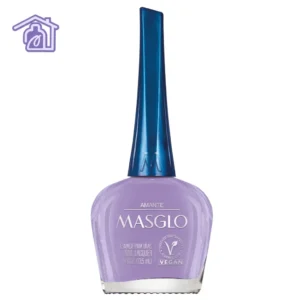 Frasco de esmalte de uñas Masglo línea tradicional color Amante de 13,5 ml con acabado cremoso de la gama morado.