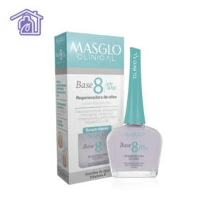 Frasco de Base Clinical 8 en 1 regeneradora de uñas Masglo de 13,5 ml para tratamiento intensivo.