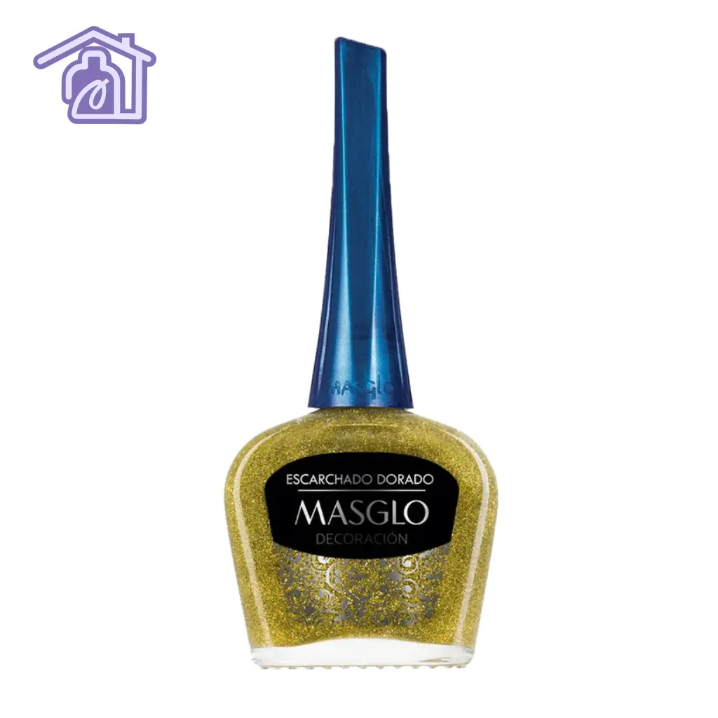 esmalte marron masglo escarchado dorado
