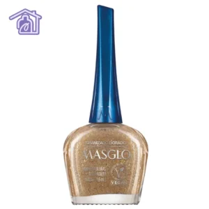 esmalte marron masglo granizado dorado