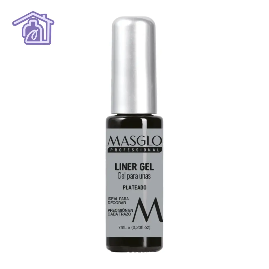 liner gel professional plateado masglo