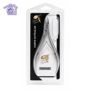 alicate corta cuticulas profesional bella donna de acero inoxidable con doble resorte y punta de alta precision para manicura