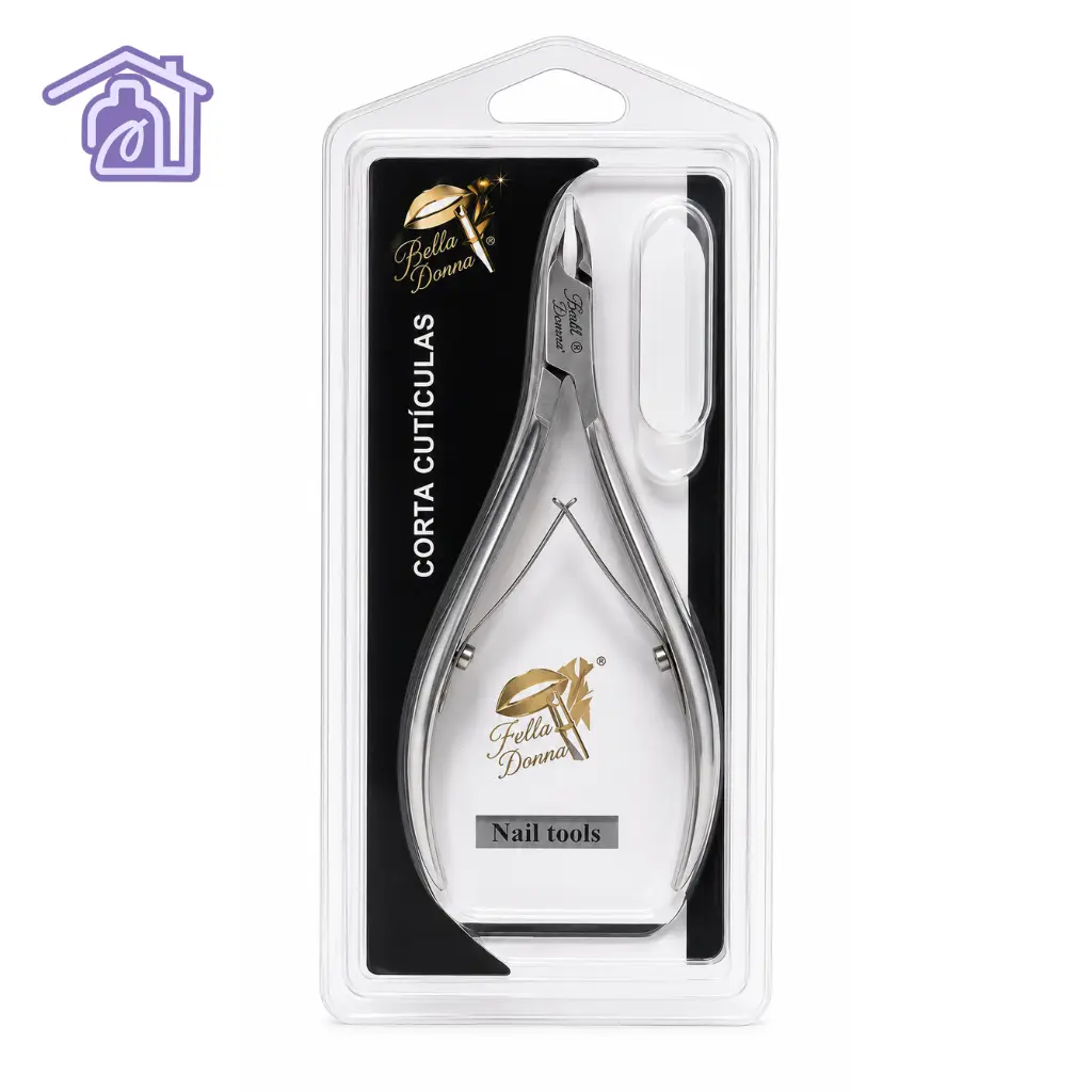 alicate corta cuticulas profesional bella donna de acero inoxidable con doble resorte y punta de alta precision para manicura
