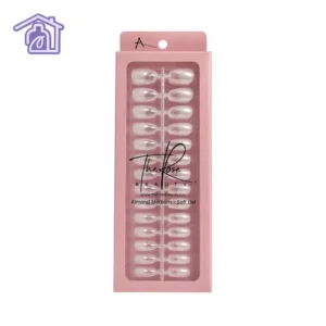 tips de soft gel the rose beauty almond medium estuche rosa blister con extensiones de unas transparentes pre-diseñadas para manicura express