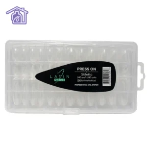 tips para press on latin nails stiletto caja de 240 unidades extensiones de unas transparentes profesionales de alta resistencia