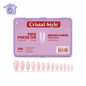 tips de unas acrilicas cristal style medium almond color rosa caja lila de 300 piezas extensiones de unas preformadas y flexibles para manicura express