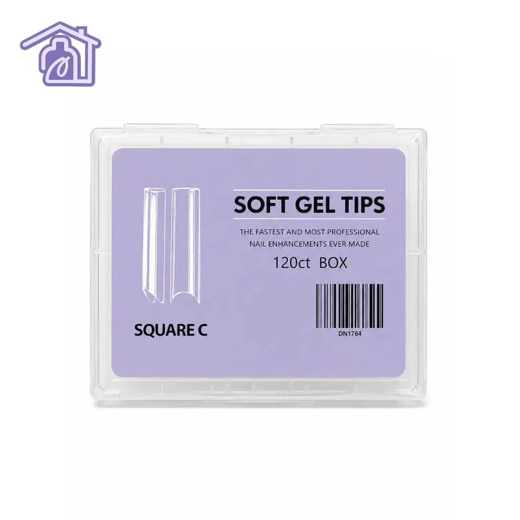 tips de soft gel square c caja de 120 unidades extensiones de unas preformadas cuadradas con curvatura c para manicura express profesional