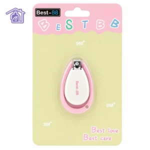 corta unas para bebe rosado best-bb con funda ergonomica de sujeccion en empaque blister