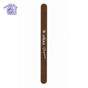 lima para unas de grano marron con logo de unas peligrosas impreso en el centro