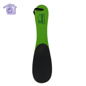 pala anatomica para pedicura marca slendy con base de madera y fomi forma curva y lija abrasiva oscura