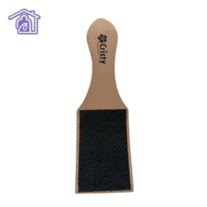 pala para pies de pedicura marca cristy en base de madera con lija abrasiva oscura