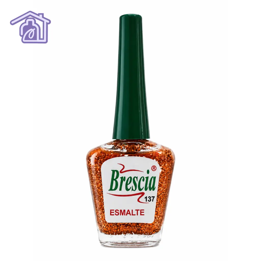 esmalte para uñas brescia tono 137 color bronce con glitter destellos brillantes