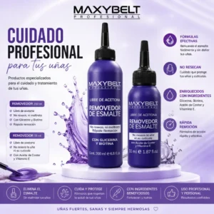 removedor de esmalte libre de acetona maxybelt cuidado de uñas