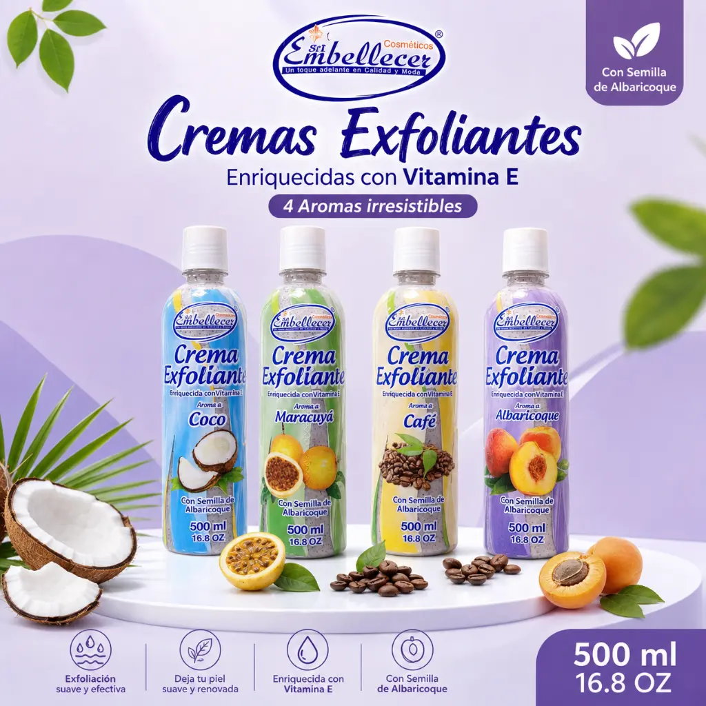 Crema Exfoliante 500 ml (Varios Aromas) Embellecer