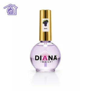 aceite para cuticula diana nails aroma uva en frasco esferico con tapa dorada