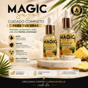 aceite para cuticula magic sugar aroma pina con gotero de lujo