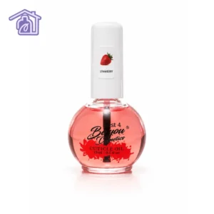 aceite para cuticula bella donna aroma fresa en frasco esferico con flor decorativa