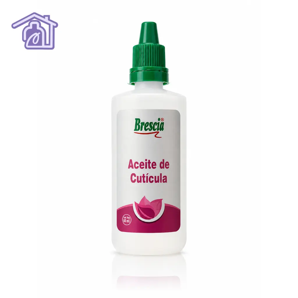 aceite de cuticula brescia frasco plastico con dosificador verde