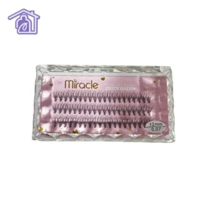 caja transparente de pestanas por ramos marca miracle pestaña rusa super natural 12mm grosor 0 07 de 20 pelitos