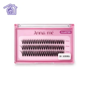 caja rosa de pestanas por ramos marca anna me cluster referencia 36 aurora con tiras de 10mm y 12mm