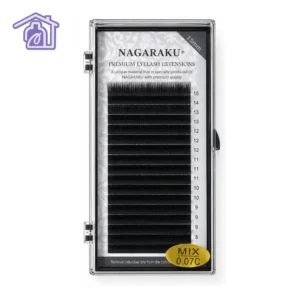 caja de extensiones de pestañas nagaraku premium eyelash extensions curvatura c grosor 0 07 mm longitud mix 7 a 15mm