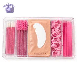 kit set estudiantil de pestanas pelo a pelo in 835 intermarcas en caja organizadora acrilica con insumos para lashista