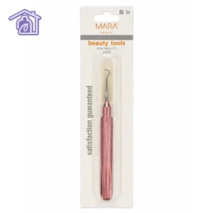 bisturí limpiador de uñas encarnadas en acero inoxidable tono rosa metalizado marca mara nail art