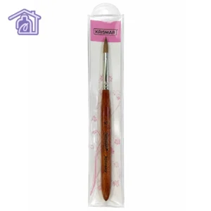 pincel para acrilico numero 10 marca krismar con pelo natural kolinsky y mango de madera barnizada en empaque transparente