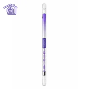 pincel liner de 9 milimetros marca belleza global referencia l-186 con pelo kolinsky y cuerpo morado con cristales en estuche transparente