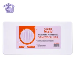caja de moldes dual forms professional sandwich nail marca cristal style referencia hc-18993 con 240 piezas y 15 tamaños