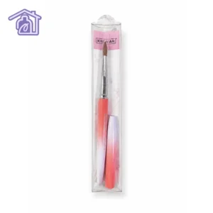 empaque de pincel para acrilico pelo natural kolinsky numero 10 marca krismar con mango degradado rosa y tapa protectora