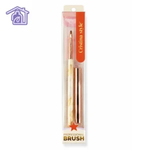 empaque de pincel profesional con mango de diseno marmol y tapa metallica rose gold marca cristal style