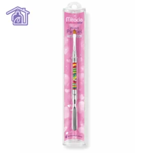 empaque de pincel polygel lengua de gato miracle dyd1024 doble punta con espatula metalica