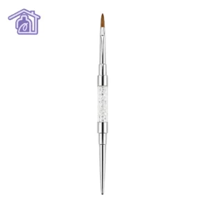 pincel doble acrilico 6 liner con cuerpo transparente relleno de cristales en empaque protector
