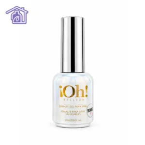 frasco plateado metalizado de bonder esmalte gel para uñas saludables marca oh belleza de 10 ml