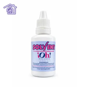 frasco blanco con gotero de solvent diluyente para esmalte semipermanente marca oh belleza de 20 ml