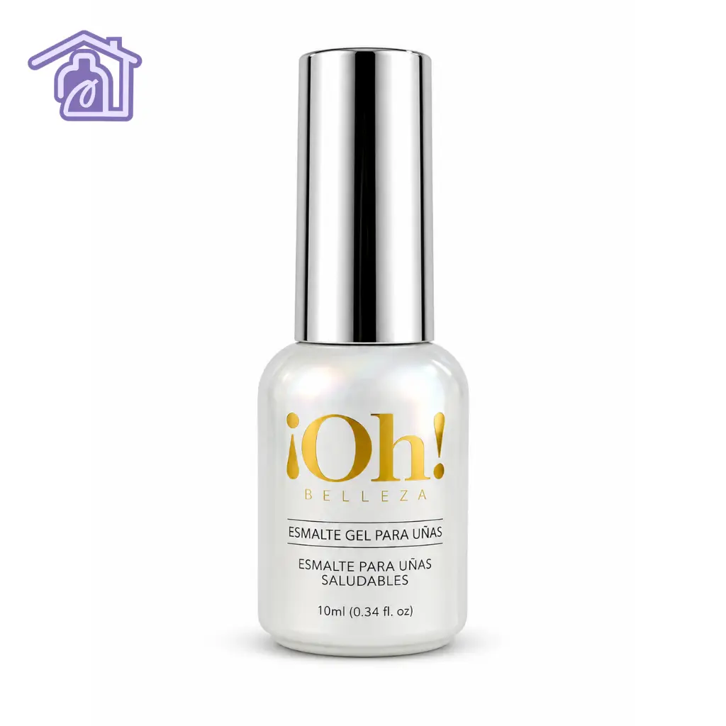 frasco plateado metalizado de deshidratador para uñas saludables marca oh belleza de 10 ml