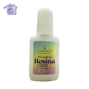 frasco plastico blanco con etiqueta degradada pastel de pegante de resina adherencia profunda marca casam de 15 g