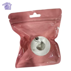 iman circular blanco con esfera metalica en empaque de plastico rosado para diseño de unas ojo de gato