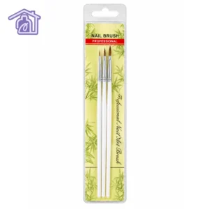 kit de tres pinceles liners para decoracion de unas con mango blanco profesional nail art brush