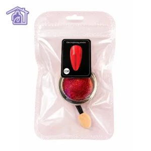 pigmento en polvo efecto espejo rojo para unas tono 03 electroplating powder con aplicador de esponja