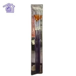 kit decoracion x 3 pinceles para unas con mango morado pincel abanico y delineadores