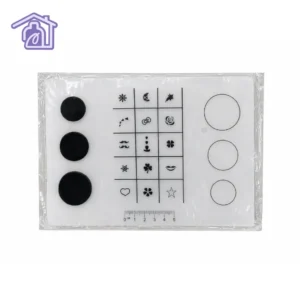 tapete de silicona funnails transparente con grillas guias de diseno formas y regla de medida para manicura
