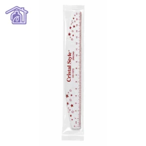 lima regla 240 240 cristal style con escala milimetrica en centimetros y diseno de estrellas rojas